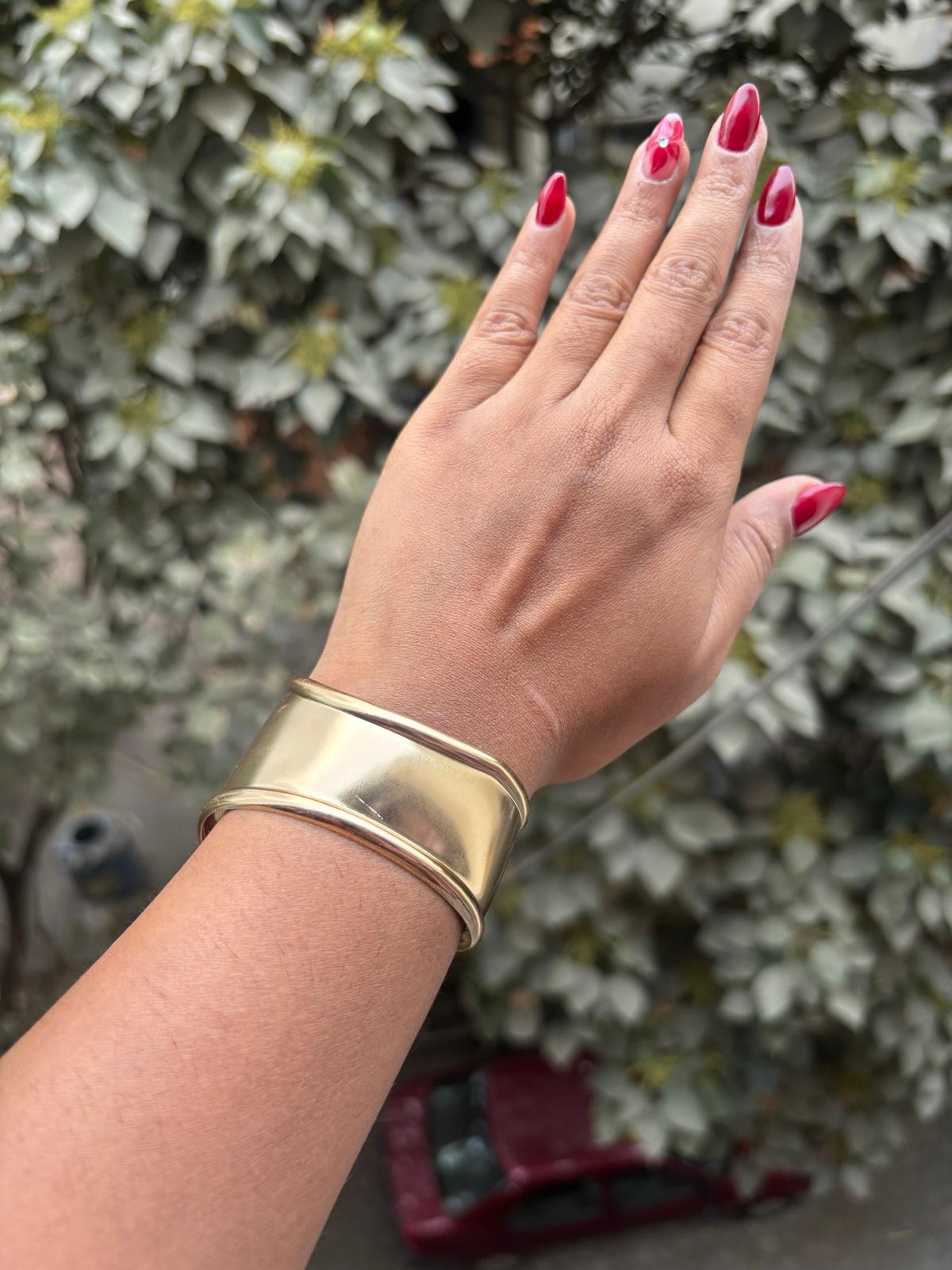 Gold Wide Cuff Bracelet