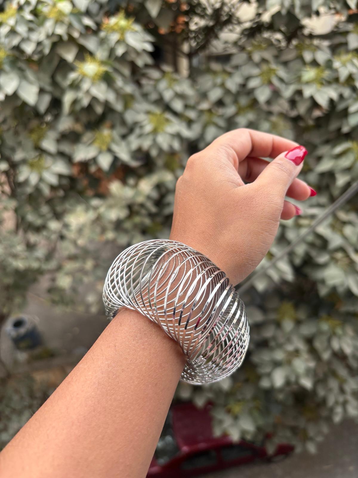 Silver Spiral Cuff Bracelet
