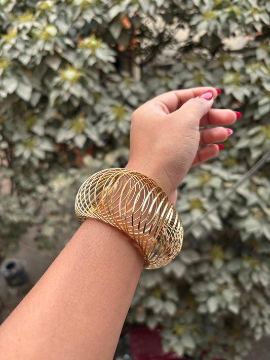 Gold Spiral Cuff Bracelet